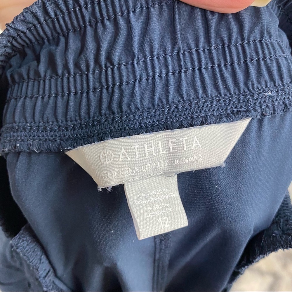 Athleta Navy Blue Cargo Joggers Athletic Activewear Y2k Hiking Sporty Pants - Picture 8 of 9